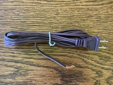 New AC Cord 6' Brown Polarized 2-prong for Vintage Audio Amplifiers Receivers