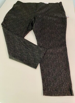 NWT Old Navy Pixie Pants 3X  Black Glitter  Gold Pattern High Rise Skinny Ankle