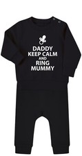 Daddy keep calm Baby Kombi Anzug, New Born Baby Body, Ring Mama Oberteil & Unterteil