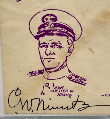 Admiral Chester Nimitz Signature FDC with February 1945 Time magazine