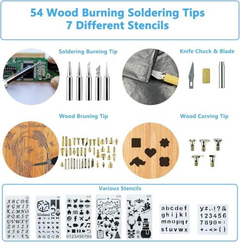 116PCS Wood Burning Kit for Embossing Carving Soldering DIY Creative Tool Set US - Picture 4 of 10