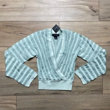 Club Monaco Women's Cross Front Sweater Size XS Mint Green