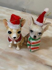 Pair of Dog Chihuahua Christmas Ornaments - Unbranded