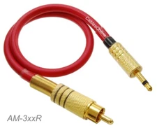 3.5mm (1/8") Mono TS Male to Single RCA Male Gold Plated AV Red Cable