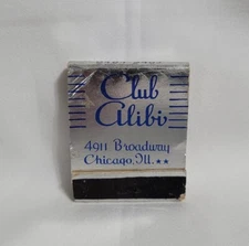 Vintage Matchbook Cover Club Alibi Night Club Bar Chicago Illinois Advertising