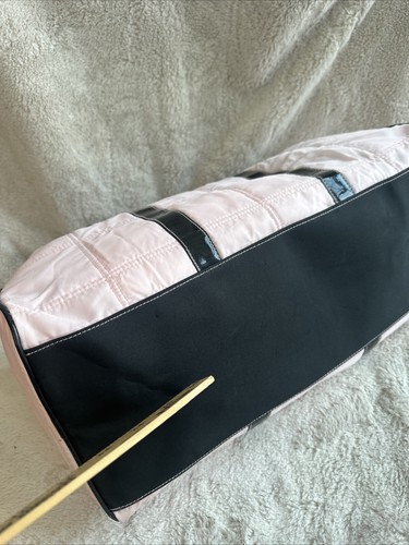 Baby Pink Duffle Bag Travel Gym Purse Faux Patent Leather Shabby Chic Glenda - Picture 12 of 24