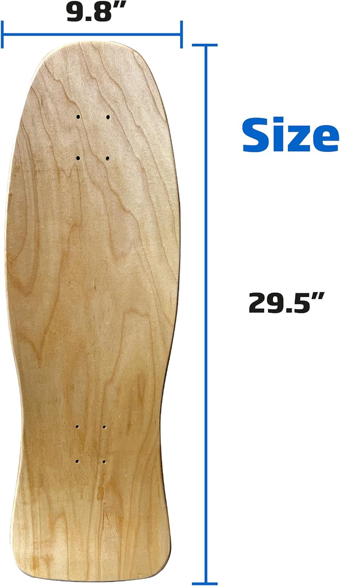 Planche De Skate Old School Rétro Années 80 - 8 Couches érable - 29,5x9,5 Pouces