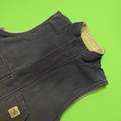 Carhartt Vest Mens Small Blue Flame Resistant Mock Neck Sherpa Lined Safety