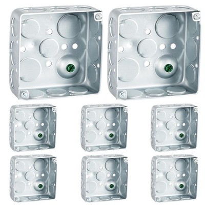Heavy-Duty Galvanized Steel Junction Box - 4x2 Inch, 21 Cu. In., UL Listed, With Knockouts For Electrical Wiring 1 thumbnail image