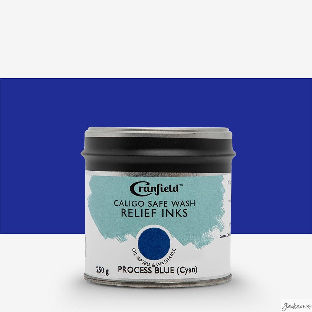Cranfield Caligo Safe Wash Relief Ink Oil Based 250g Tin Process Blue Cyan
