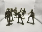 LOT OF 6 Marx Large 6" Japanese Infantry WW2 Vintage Plastic Toy Soldiers