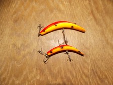 Helin Flatfish Lures 1- L9 & 1-U20 Both FLO RED and ORANGE (HOT COLORS)  9/26