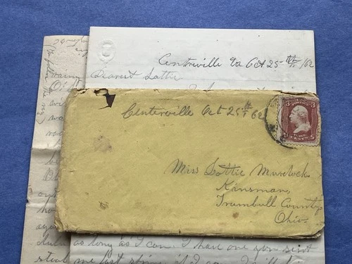 1862 CENTREVILLE VA CIVIL WAR SOLDIER 8pg LETTER OHIO CONTENT READ !! 6TH OH CAV