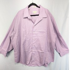 Pronto Uomo Mens Purple 80s 2 Ply Non Iron Button Down Dress Shirt 19 34/35
