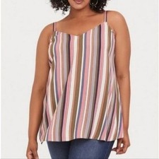 Torrid Sophie Crinkle Gauze Swing Cami Multicolored Stripe Pattern Size XL 1