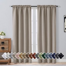 Stone Blackout Curtains for Bedroom 72 Inch Length 2 Panels Set, Solid Therma...