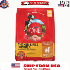 Purina ONE High Protein Adult Dry Dog Food Real Chicken And Rice Bag 40 lb