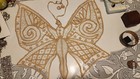 Antique Battenburg Lace Butterfly Doily — photo 1