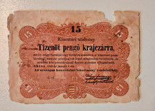 1849 Hungary 15 Pengo Krajczarra beautiful historical note