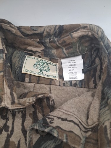 Vintage Mossy Oak Camo Canvas Button Up Shirt Men's Size Medium Treestand USA - Picture 2 of 11
