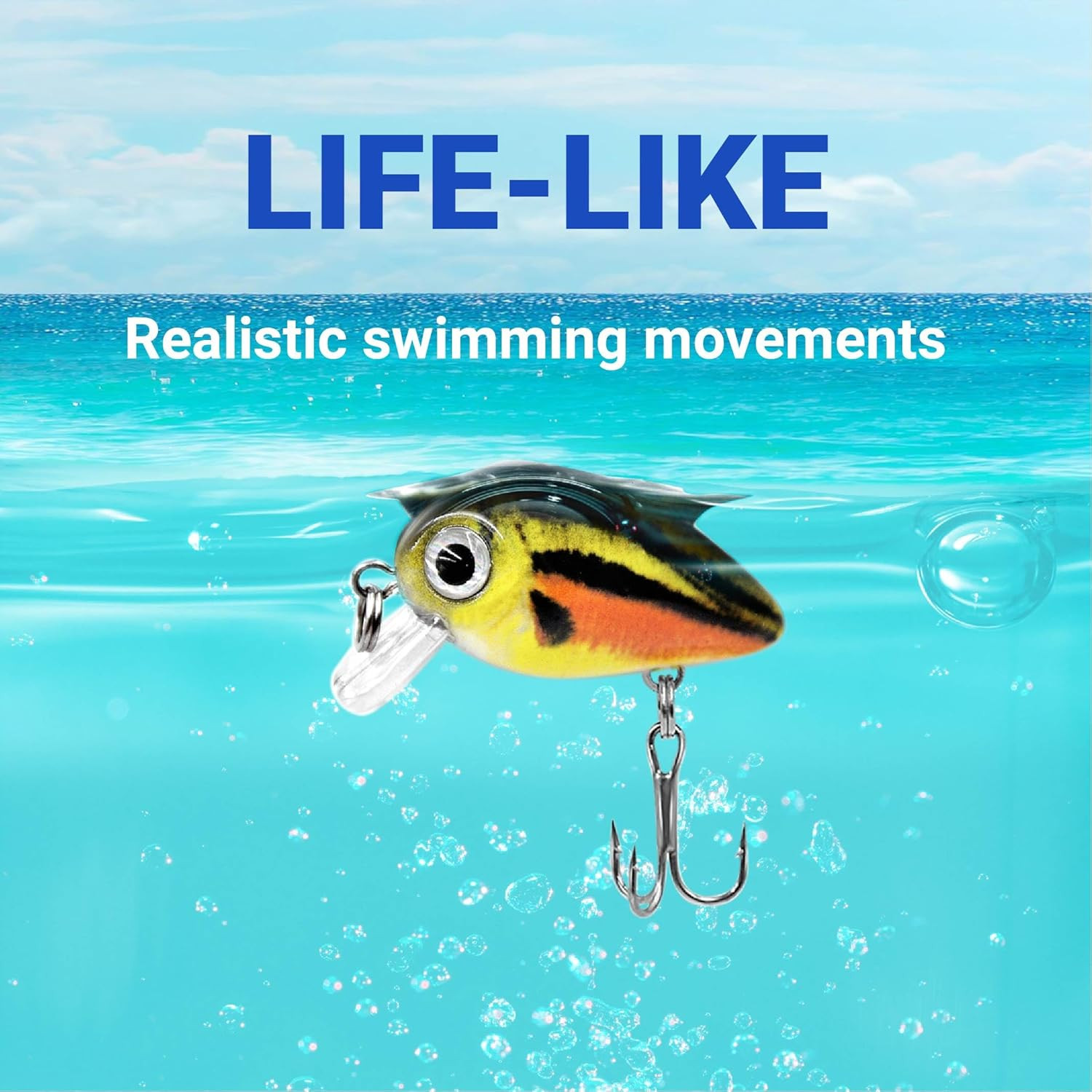 5PCS Micro Crankbait Fishing Lures for Bass Trout Topwater Lures Kit Slow Sinkin - Image 4