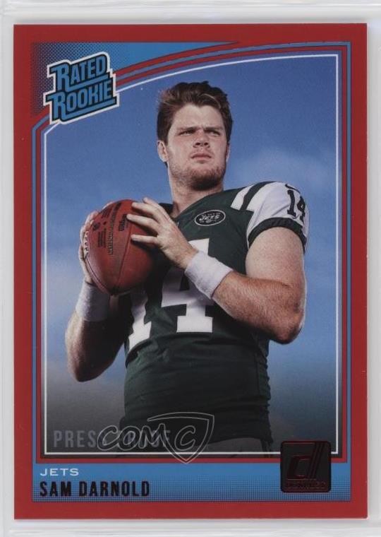 2018 Panini Donruss Rated Rookie Press Proof Red Sam Darnold #301 Rookie RC
