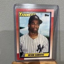 1990 Topps Deion Sanders Rookie Card RC #61 Yankees A68