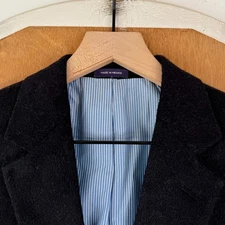 Stafford Blazer Mens 42R Black Camel Hair 2 Button Classic Fit Sport Coat Jacket