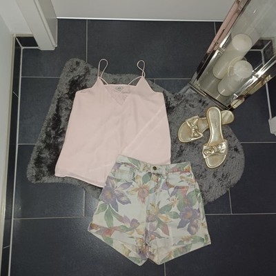 Neu Set XS American Apparel Jeansshorts made in USA HighWaist gr.26 Trägershirt 