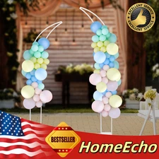 Set of 2 Metal Wedding Arch Backdrop Flower Stand Balloon Stand Party Event Deco