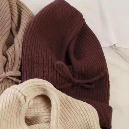 Knitted Hooded Caps Winter Balaclava Hats Women Korean Style Outdoor Warmer Hat - Picture 5 of 16