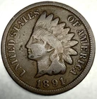 1891 Indian Head Cent Penny Good Condition 1c One Cent US Coin- 3599