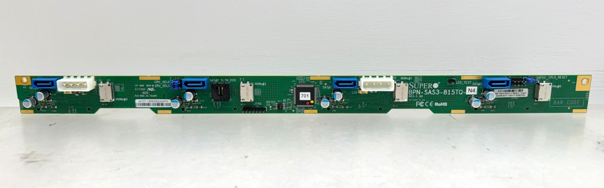 Supermicro NVMe/SATA/SAS drive bays 1U NVMe Backplane BPN-SAS3