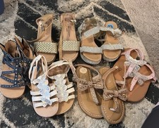 Girls 10-11c Sandal Bundle Lot of 6 Summer Sh...