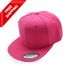 Men s Adjustable Snapback Baseball Cap Flat Brim Solid Trucker Hat