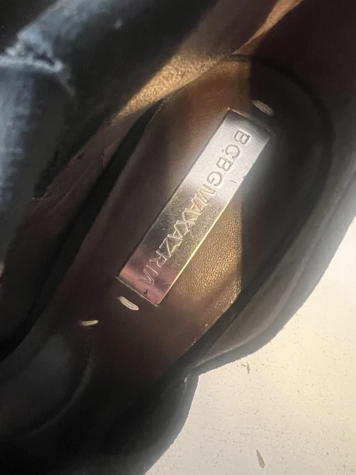 BCBGMAXAZRIA Darien Gamuza Cuero Recorte Peep Toe Botín Tacones Mujer’s Talla 9 B Foto 4 de 4