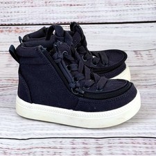 Billy Footwear Navy Blue Canvas High Top Zip Adaptive Sneakers 5 Flaw