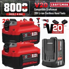 8.0Ah For Craftsman V20 20 Volt MAX Lithium Battery CMCB204 CMCB202 /Charger