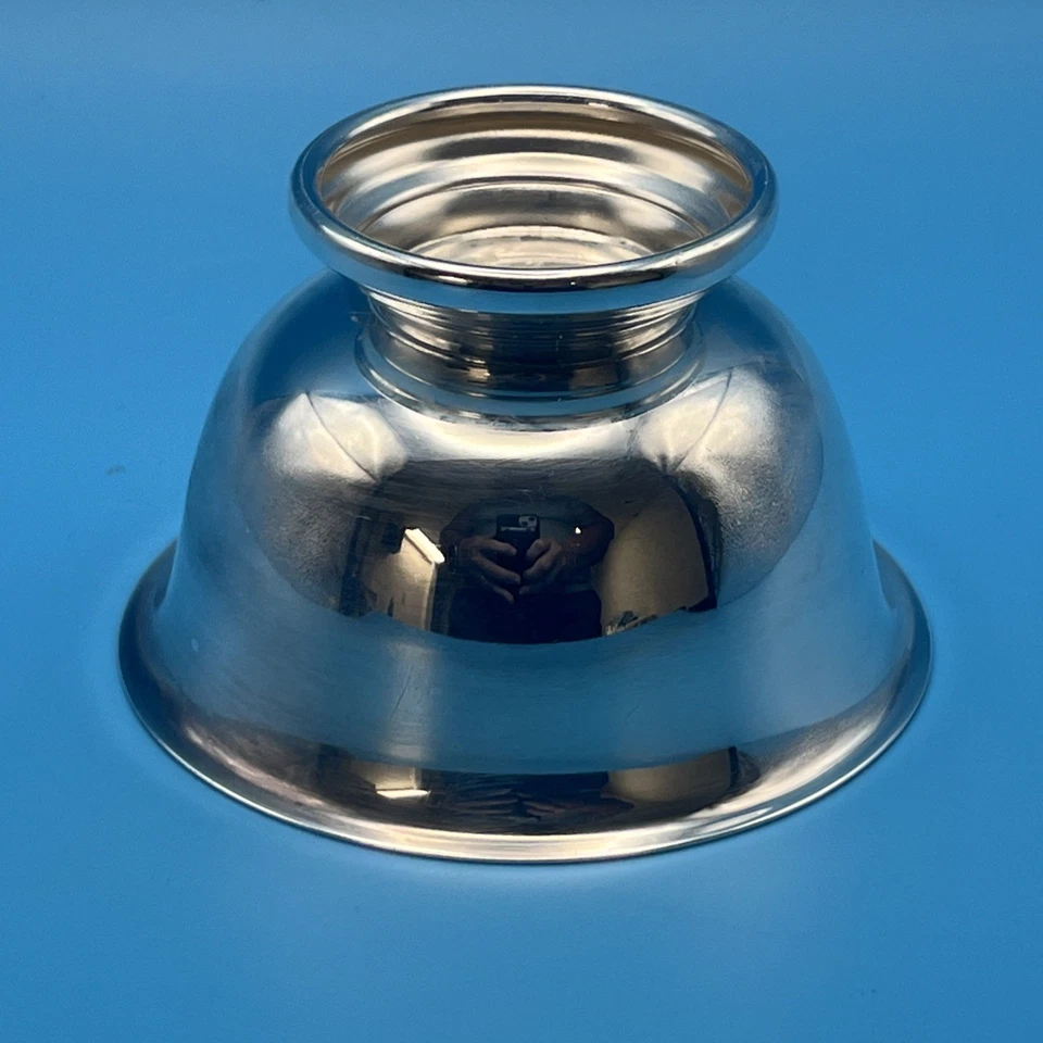 复古 20 世纪 50 年代镀银 WM Rogers 1055 小酱碗 2.5 英寸高 x 3.5D — 第 3/4 张图片