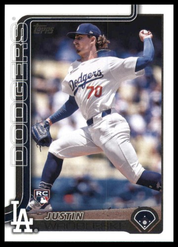 2025 Topps Series 1 Justin Wrobleski RC #204 - Los Angeles Dodgers - Picture 1 of 2