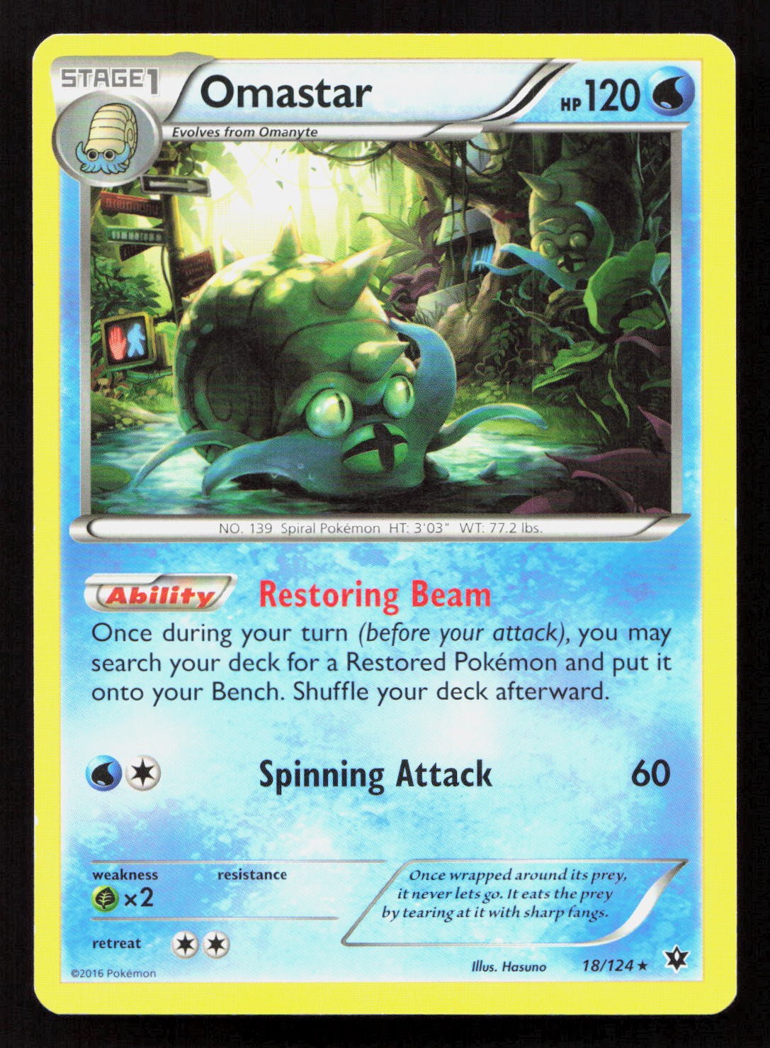 OMASTAR 18/124 Pokemon FATES COLLIDE