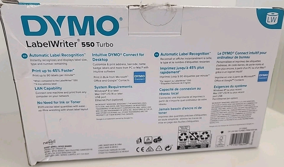 Impresora de etiquetas térmicas directas DYMO LabelWriter 550 Turbo NUEVA Foto 2 de 4