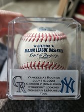 MLB Game Used Baseball Josh Donaldson Strikes Out DJ LeMahieu Foul Off Gomber NY