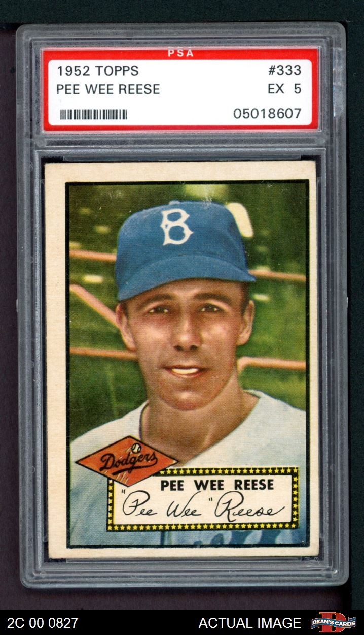 1952 Topps #333 Pee Wee Reese Dodgers HOF PSA 5 - EX