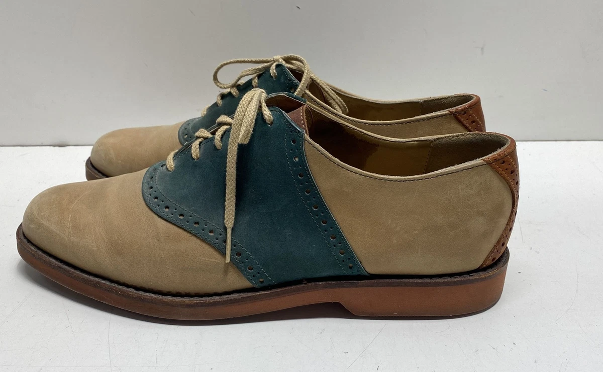 Vintage Cole Haan Saddle Oxford Shoes Two-Tone Leather Mens size 8.5  Brown/Blue Vintage 1980s Cole Haan Two-Tone Saddle Oxford Shoes | Men main image 4