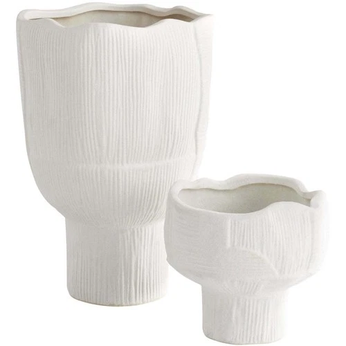 Cyan Design 11468 Astreae White Pedestal Bowl, Large - Picture 3 of 6