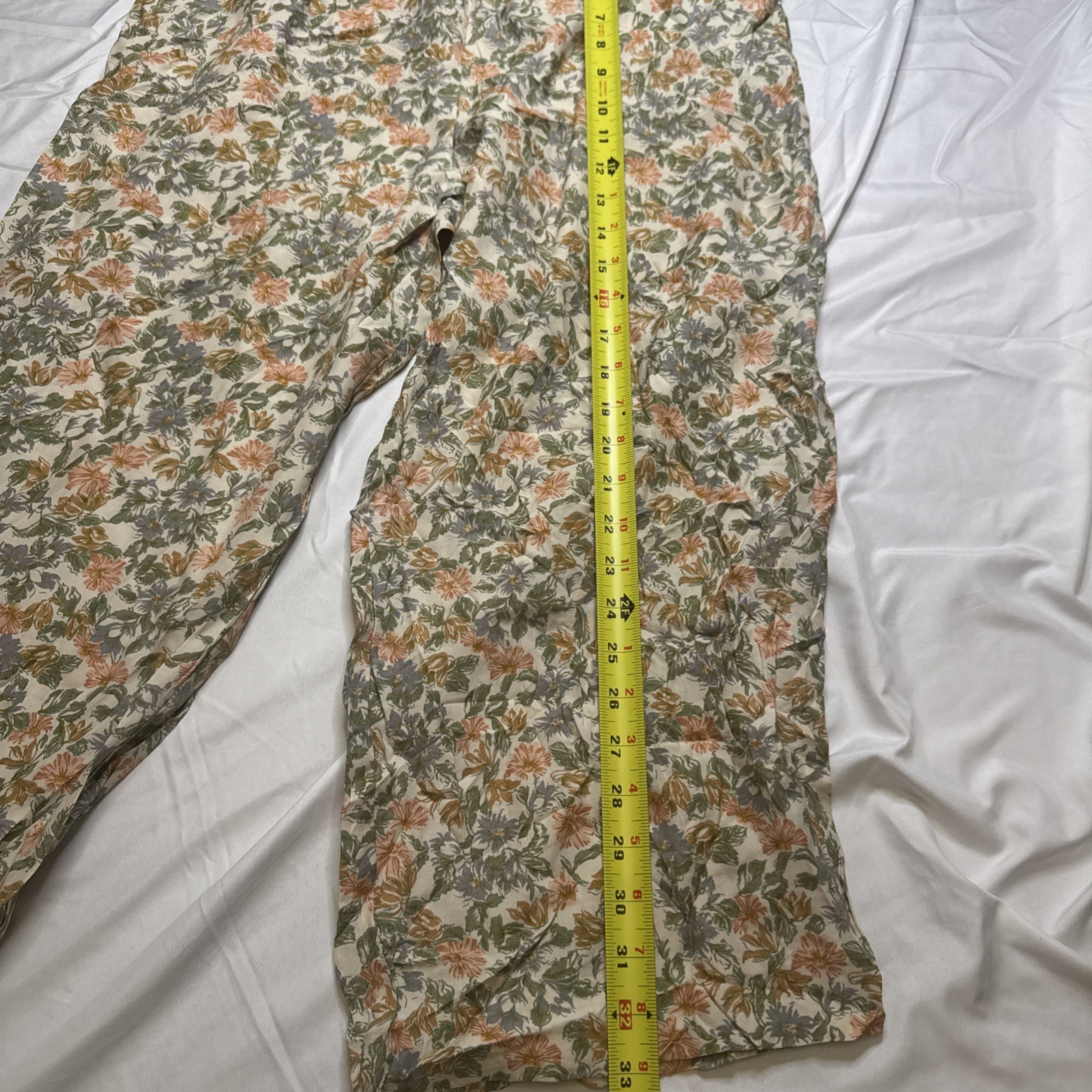 Amanda Fielding Women Medium Floral Wide Leg Rayon Pants Elastic Waist 700116 image 6
