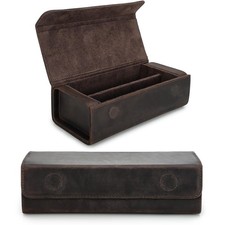 2-Sunglasses Organizer Case for Man Woman, Top Grain Genuine Leather, Handm...