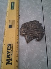 Native American Indian Chief Head Cutout Vintage Belt Buckle