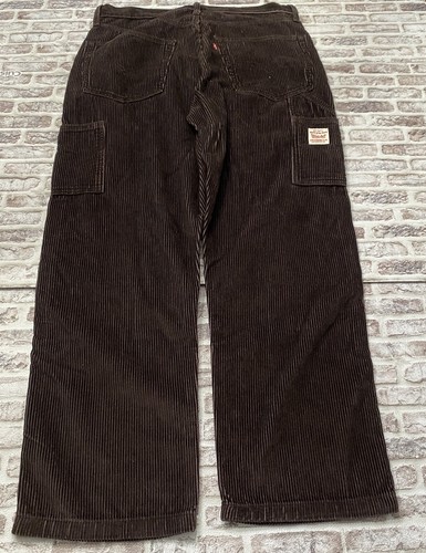 Pantaloni da lavoro Levis 568 larghi dritti carpentiere marrone velluto a coste larghi nuovi con etichette 31x30 - Foto 2 di 11